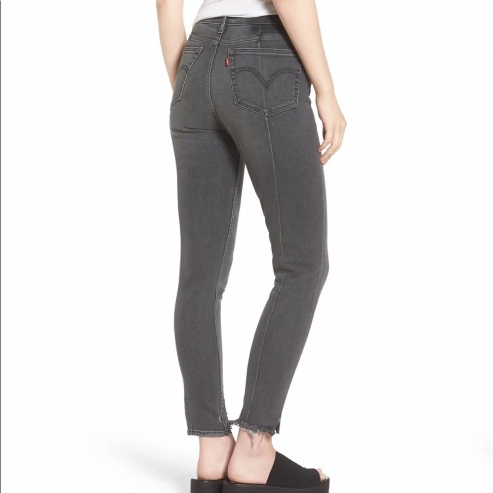 Levi’s Altered’ 721 high rise skinny grey jeans